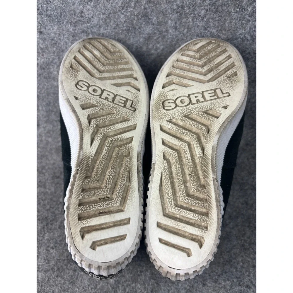 Sorel Out N About Chelsea Wedge Sneakers Womens 8 Black Suede Booties